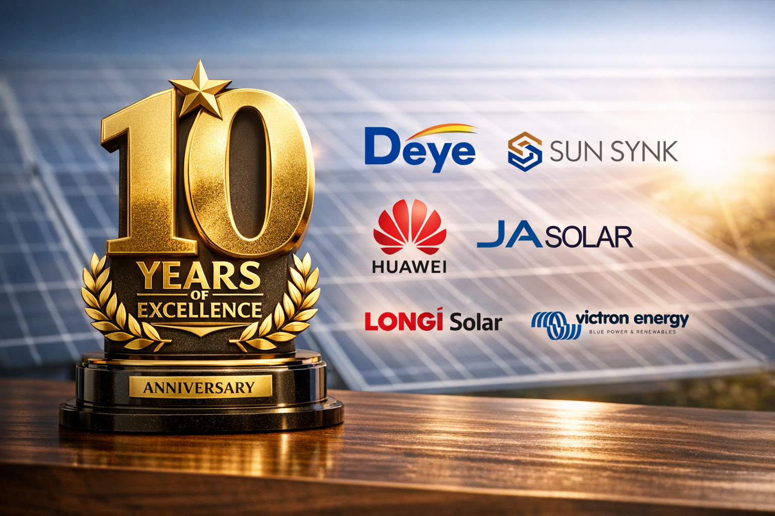 Prince Solar Solutions 10 years of solar experience anniversary image
