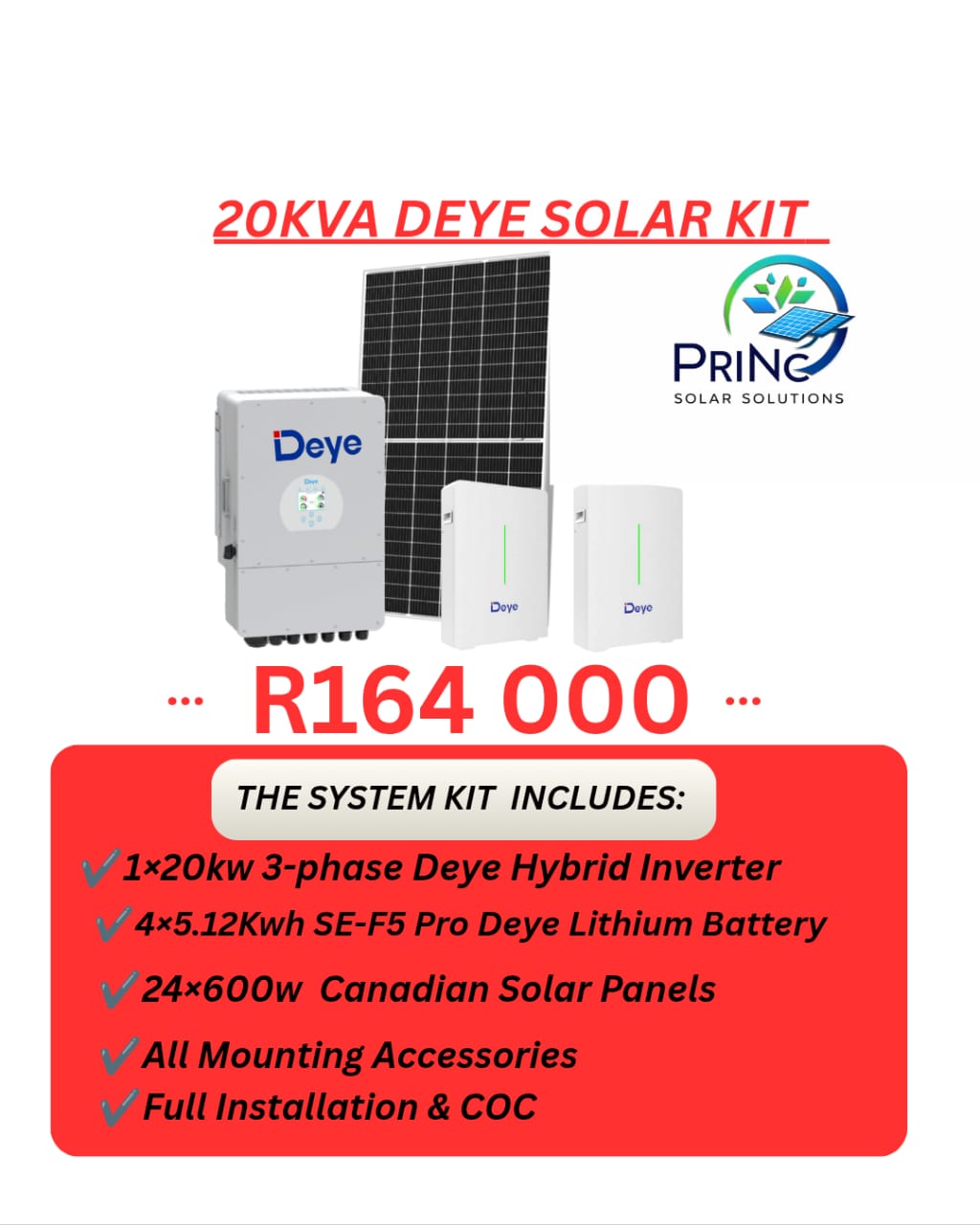 20kVA Deye solar kit alternative