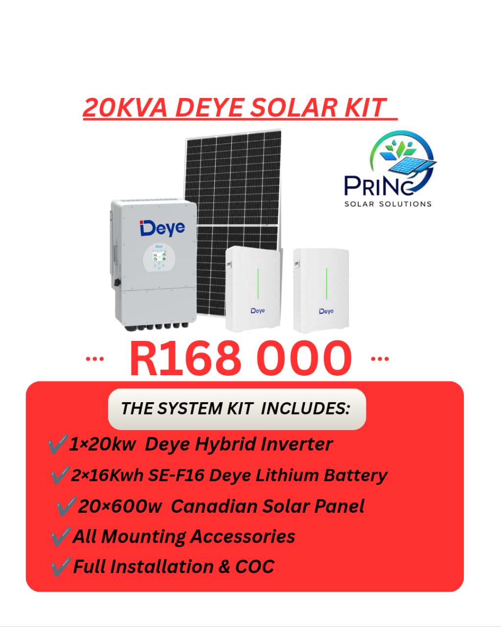 12kVA Deye solar kit