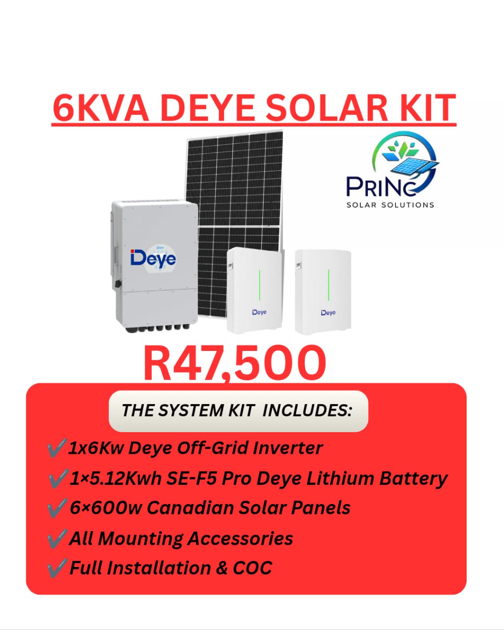 8kVA Deye solar kit